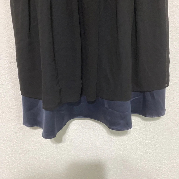 BCBGeneration Blue Black Satin Chiffon Sleeveless Mini Dress Size 0 - Picture 4 of 8